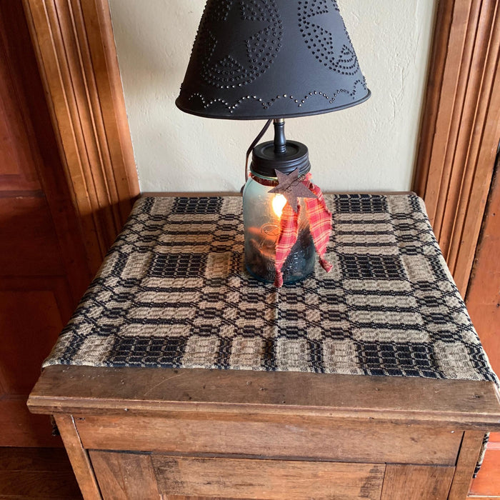 Westbury Black and Tan Woven Table Runner 56" - Primitive Star Quilt Shop