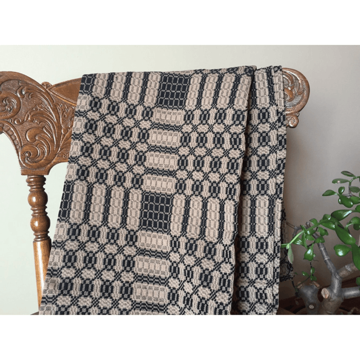 Westbury Black and Tan Woven Throw - Primitive Star Quilt Shop