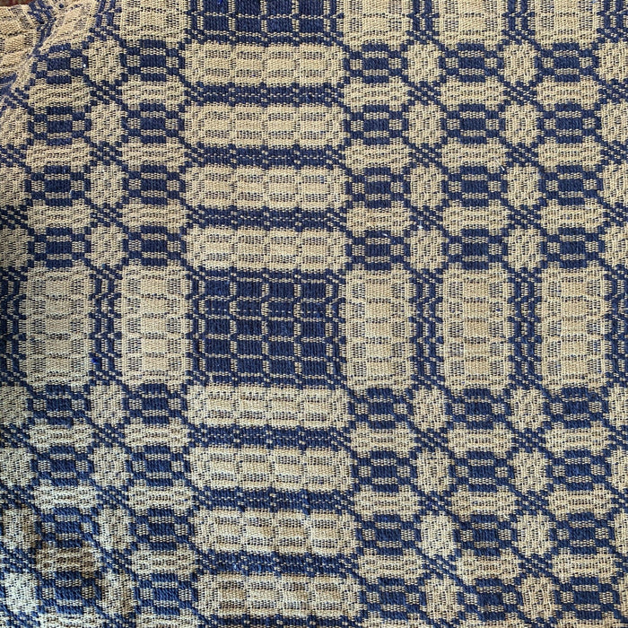 Westbury Navy and Tan Woven Small Table Cloth 34" - Primitive Star Quilt Shop