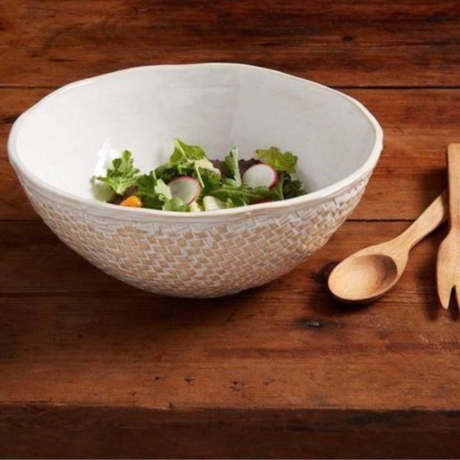 White Basket Weave Bowl- bowl only