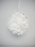Supreme White Floral Ball Ornanment 9" - Uncategorized Silk