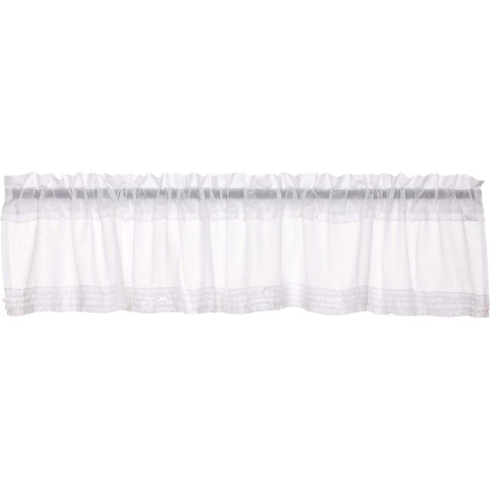 White Ruffled Sheer Valance 90" - Primitive Star Quilt Shop