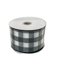 Jascotina Inc White/Black Buffalo Check Ribbon 2.5"X10 - Ribbon