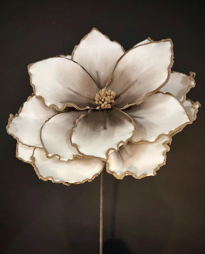 Light Garden White/Grey Foam Flower Stem 25.5" - Artificial Flowering Plants Silk