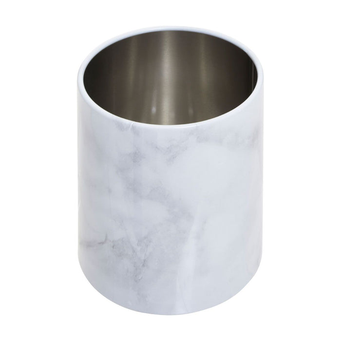 White/Grey Marble Effect Utensil Holder - Modern Home Interiors