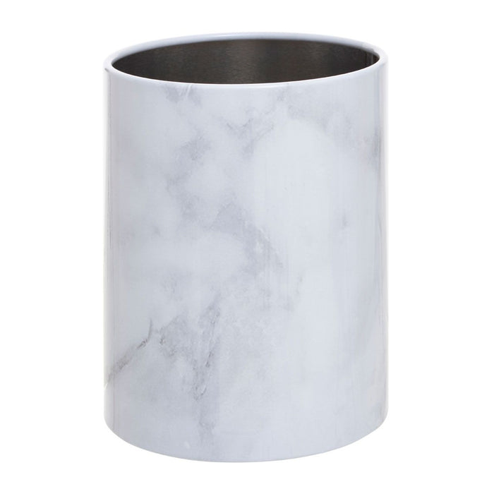 White/Grey Marble Effect Utensil Holder - Modern Home Interiors