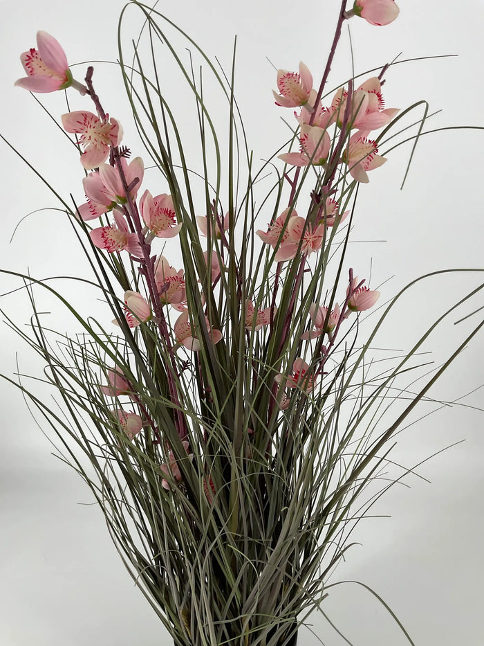 Le Fleur Wild Flower Onion Grass in Pot 24" - Artificial Flora Silk