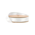 La Ribbons Wired Shimmer Satin Ribbon White with White Backing 1" x 10Yd - Satin Ribbons Ribbon