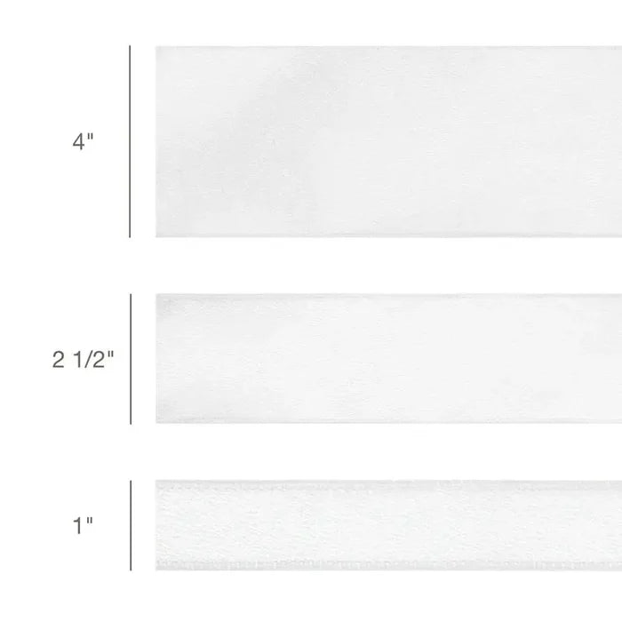 La Ribbons Wired Shimmer Satin Ribbon White with White Backing 1" x 10Yd - Satin Ribbons Ribbon