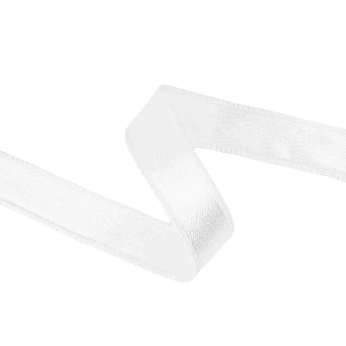 La Ribbons Wired Shimmer Satin Ribbon White with White Backing 1" x 10Yd - Satin Ribbons Ribbon