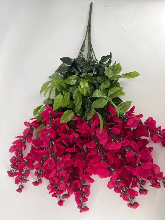 GSC Wisteria Hanging Bush Fuchsia (Beauty) - Artificial Flowering Plants Silk