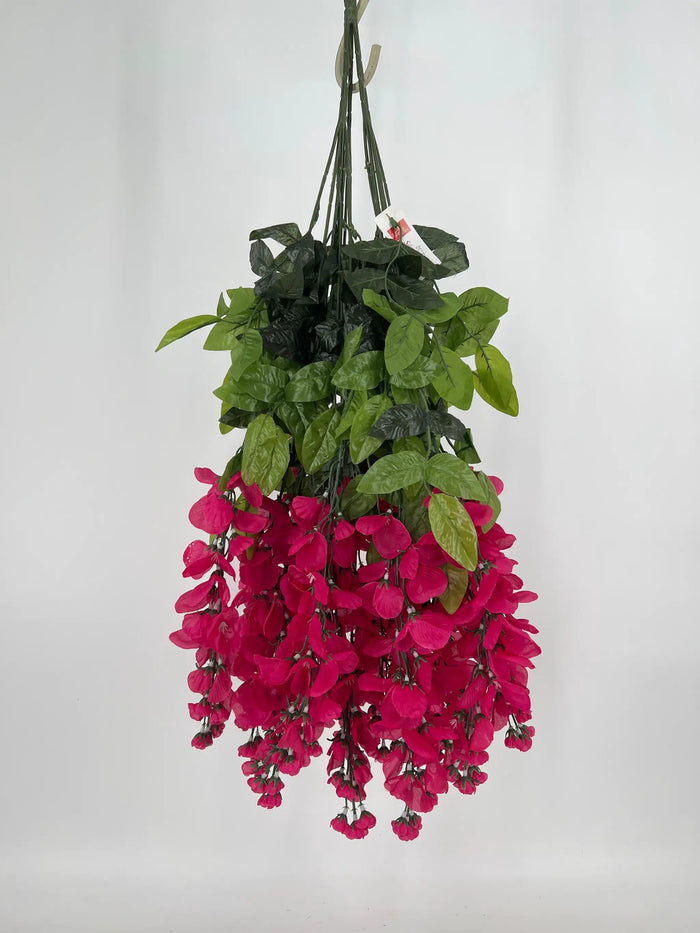 GSC Wisteria Hanging Bush Fuchsia (Beauty) - Artificial Flowering Plants Silk