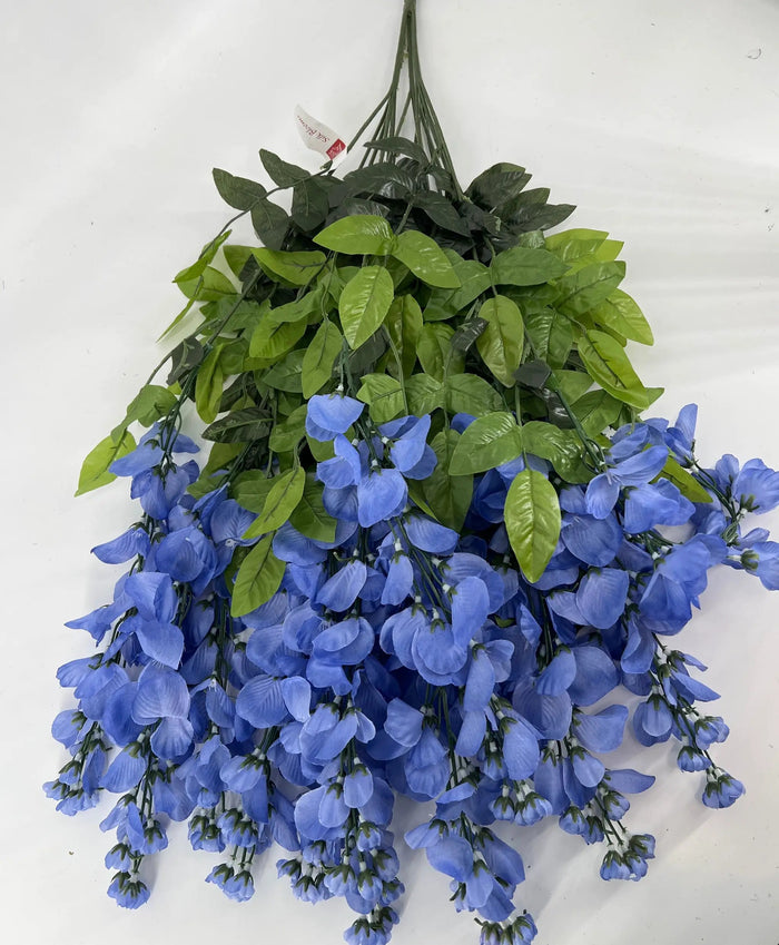 GSC Wisteria Hanging Bush Periwinke - Artificial Flowering Plants Silk