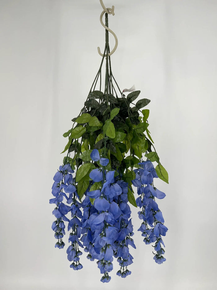 GSC Wisteria Hanging Bush Periwinke - Artificial Flowering Plants Silk