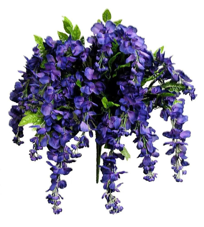 GSC Wisteria Hanging Bush Purple - Artificial Flowering Plants Silk