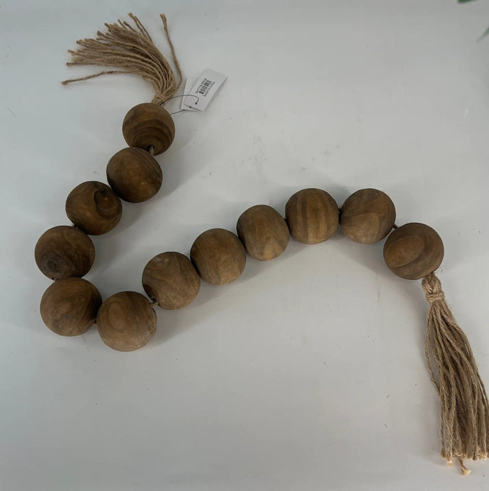 A&B Wood Bead Garland 42"L - Garlands Merchandise