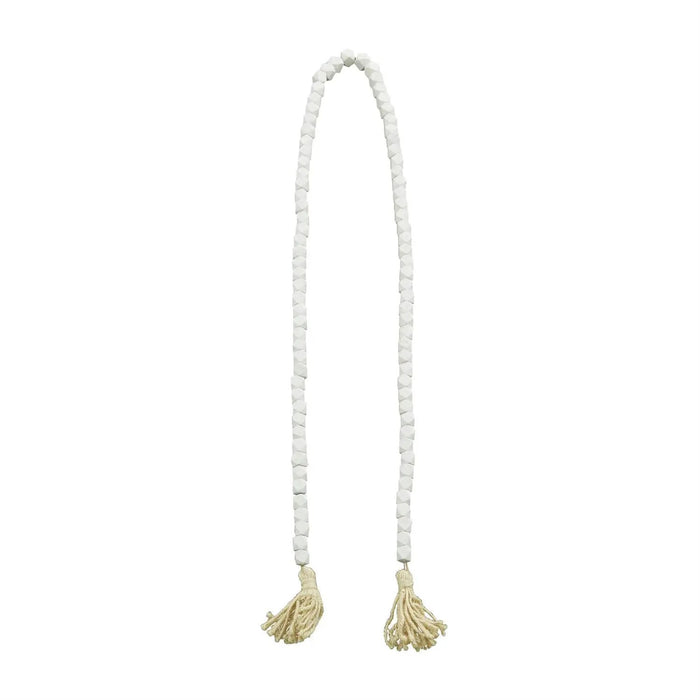 Deco Marché Wood Bead Garland White 80"L - Garlands Merchandise