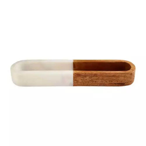 Wood Marble Cracker Dish