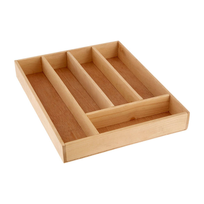 Wooden 5 Compartment Kitchen Organisation Cutlery Tray 30 x 38cm - Modern Home Interiors