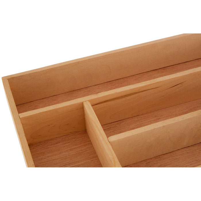 Wooden 5 Compartment Kitchen Organisation Cutlery Tray 30 x 38cm - Modern Home Interiors