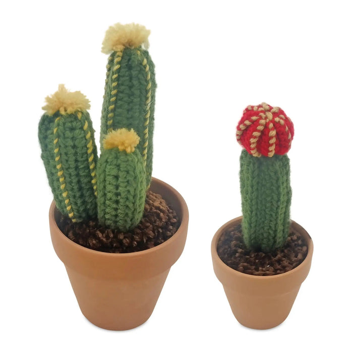 Melrose Wool Cactus in Clay Pot (2 Asst) - Artificial Non-Flowering Plants Merchandise