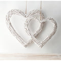 Woven Wicker Heart White - 2 Sizes