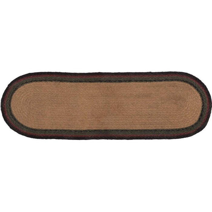 Wyatt Bear Oval Braided Stair Tread Latex Backed 8.5x27" - Primitive Star Quilt Shop