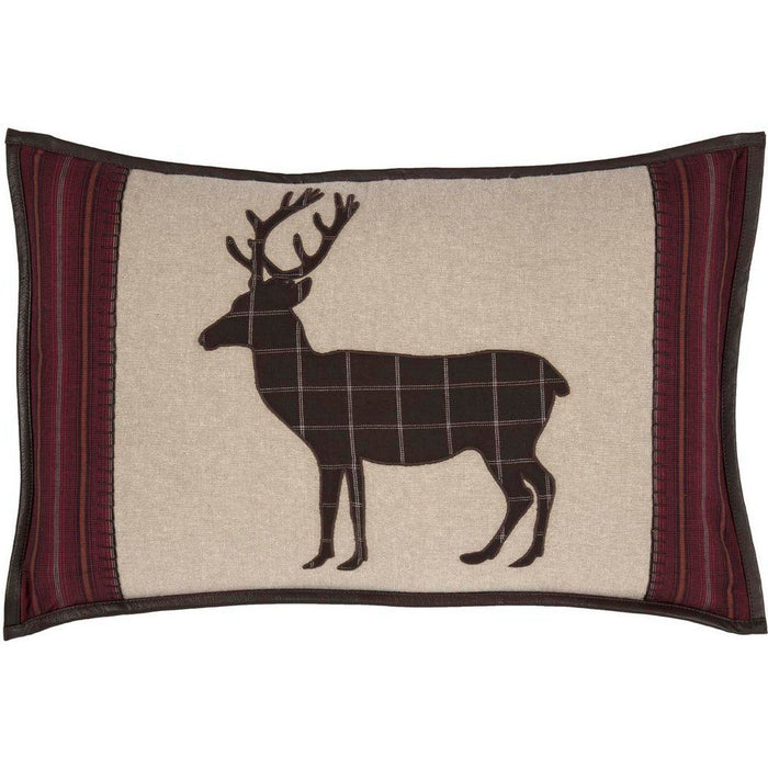 Wyatt Deer Applique Pillow 14x22" Filled Default - Primitive Star Quilt Shop