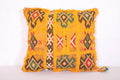 Yellow Moroccan pillow 14.5 INCHES X 15.3 INCHES - kilim pillow